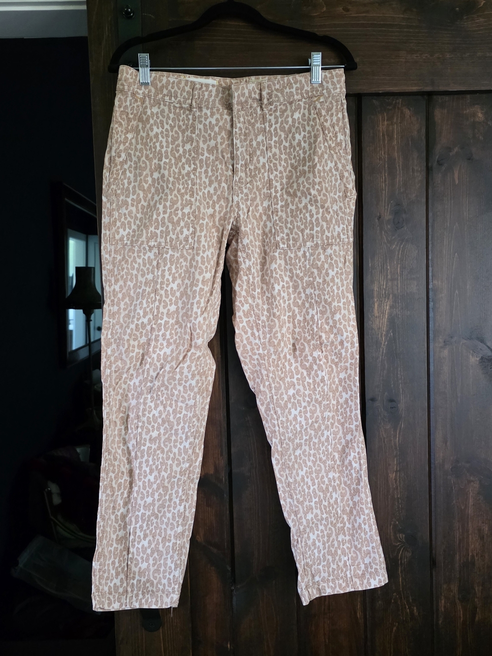 J. Crew Tan Leopard-Print Chinos